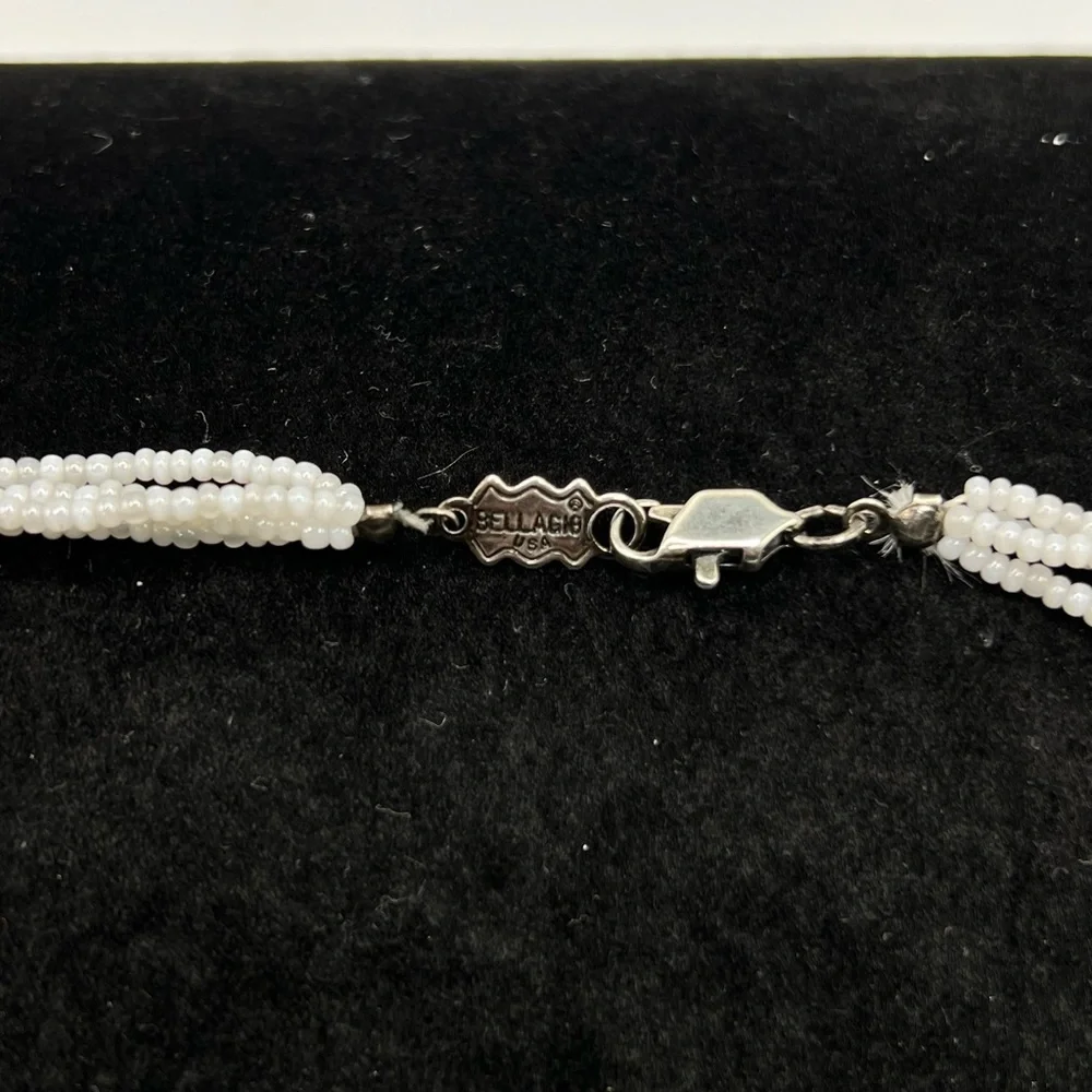 Bellagio Multi-Strand White Seed Bead Necklace